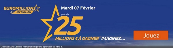 jouer  l'Euromillions My Million du mardi 7 fvrier 2017